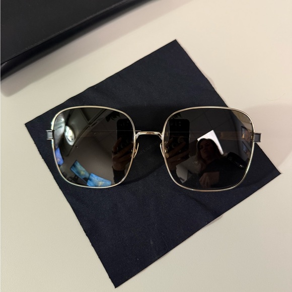 Saint Laurent Black Aviator Sunglasses - Picture 3 of 9